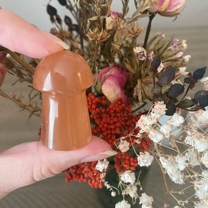 Orange Calcite Mushroom Carving Crystal